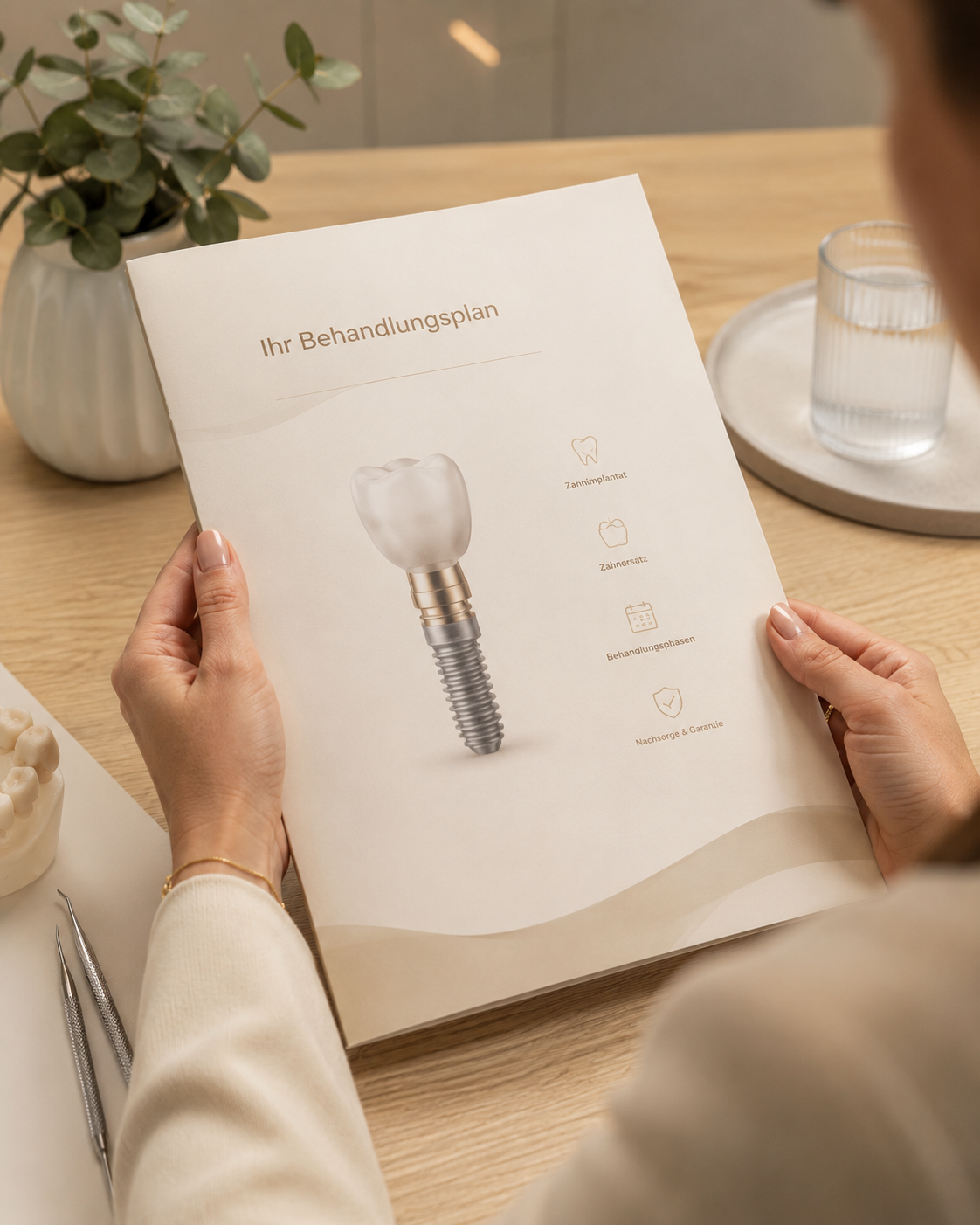 Schriftlicher, detaillierter Kostenplan für eine ImplanMed Zahnbehandlung